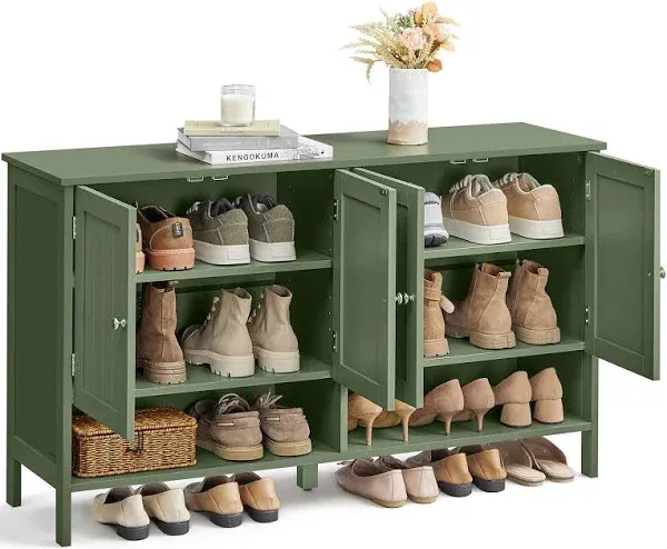 VASAGLE Shoe Cabinet 3-Tier Shoe Storage Organizer Shoe Shelf