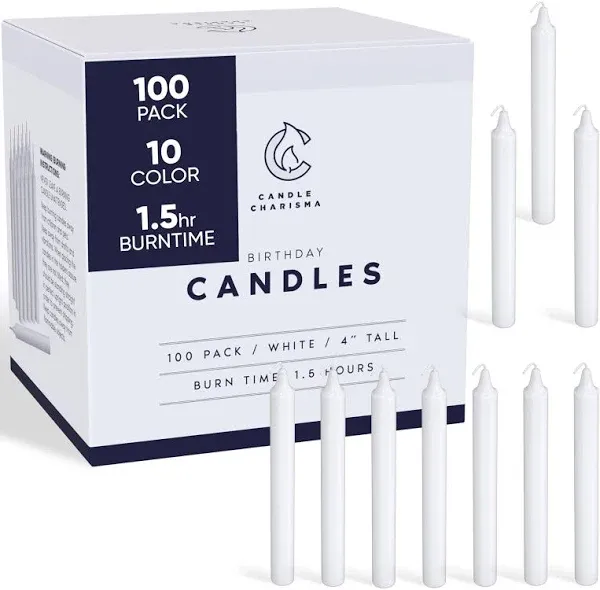 Candle Charisma Chime Candles 4&#034;, White, 70 Pack