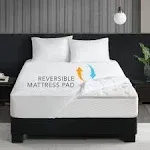 Sleep Philosophy 2 in 1 - Cool/Warm Reversible Waterproof and Stain Release Mattress Pad - White