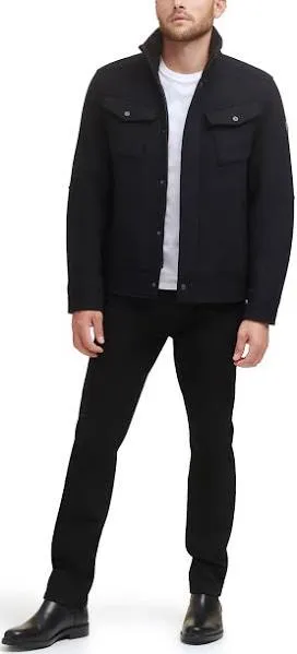 Kenneth Cole Men's Wool Blend Long Sleeve Coat