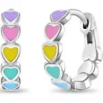 Heart Cascade Girls Huggie Hoops