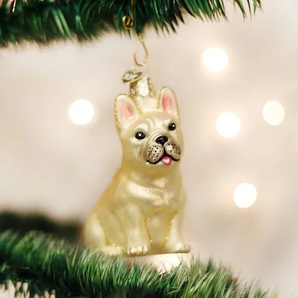 Old World Christmas French Bulldog Glass Ornament