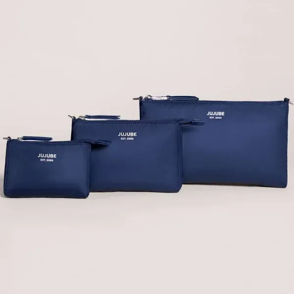 3-Piece Pouch Clutch Purse Set - Navy