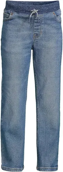 Lands' End Boys' Iron Knee Stretch Pull-On Denim Jeans