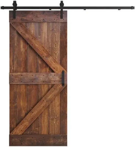 Coast Sequoia 84in K Series Pine Wood Sliding Barn Door With Hardware Kit