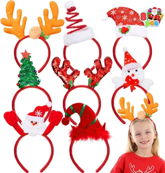 8-Pack Christmas Headbands