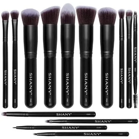 SHANY Black Bombshell 14-Piece Brush Set Elite Cosmetics Brush Collection G-08