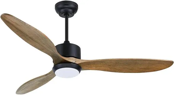 52 Inch Wood Ceiling Fan, ETL Listed Quiet DC Motor Indoor Outdoor Ceiling Fans 