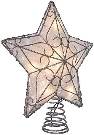 Kurt Adler 10-Light Metal Trimmed Capiz Star Treetop