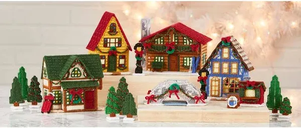 Herrschners OLD WORLD CHRISTMAS VILLAGE  Canvas Kit 570514