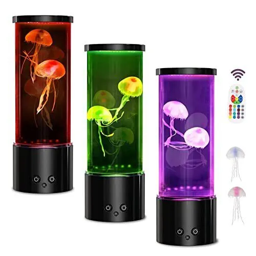 Aonesy Jellyfish Lamp, 17 Color Changing Jelly Fish Tank Mood Lamps for Home Office Room Desktop Decoration, Jellyfish Aquarium Night Light