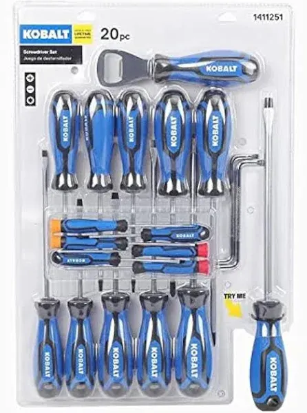 Kobalt 20-Piece Magnetic Screwdriver Set with Plastic Handles