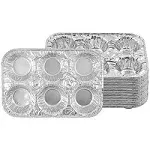 PARTY BARGAINS 6-Cup Aluminum Muffin Pans - 20 Pack, Standard Size Cupcake Tin