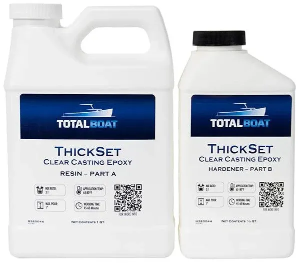 TotalBoat Thickset Deep Pour Clear Epoxy Resin 1.3 Quart Kit