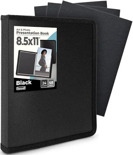 Art Portfolio 8.5x11 Folder - (Ruby) with Black Mounting Paper, Portfolio Folder