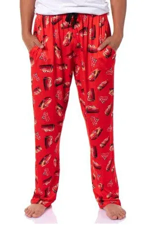 Disney Cars Men&#039;s Lightning McQueen AOP Lounge Sleep Pajama Pants