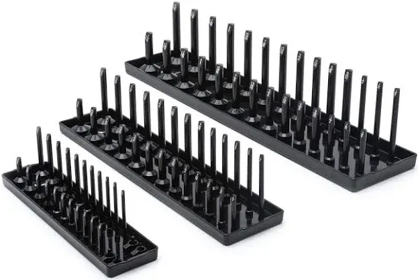 GearWrench 83118 3 Piece Black SAE Socket Tray Set