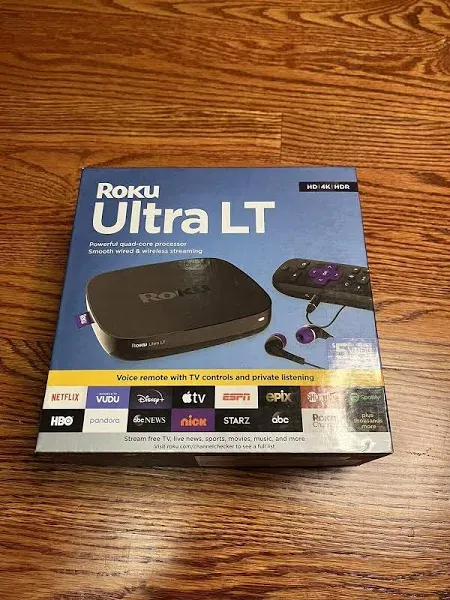 "Roku Ultra LT 4K/HDR/HD Streaming Player Enhanced Voice Remote