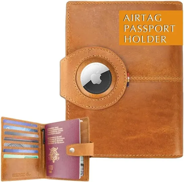 GARZINI Passport Holder with AirTag Passport Wallet with RFID Travel Accessories