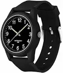 TENOCK Kids Analog Watch for Boys Girls Time Teaching 50M Waterproof Kids Watches Easy to Read for 4-12 Years-Black