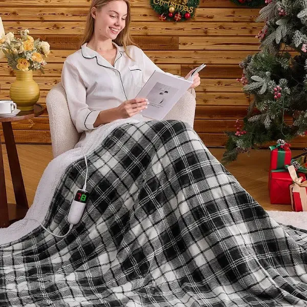 OCTROT Heated Blanket Electric Size Heating Blanket with 10 Heating Levels/8 Hours Auto Off