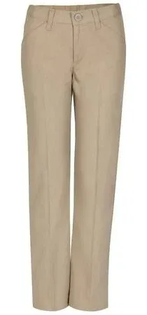 Real School Girls School Uniform Khaki Flat Front Low Rise Pant Size 18 1/2