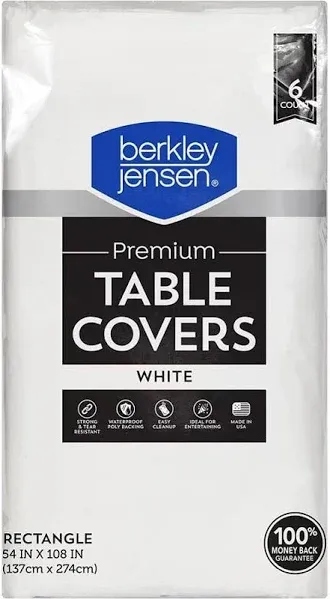 Berkley Jensen White Tablecover, 6 ct.