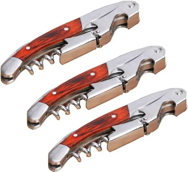 Kit-Home Professional Waiter Corkscrew Wine Key Set of 3