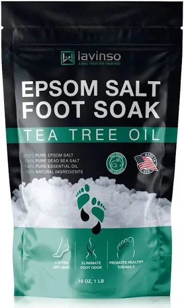 Tea Tree Oil Foot Soak with Epsom Salt - Made in USA - for Toenail Health, At...