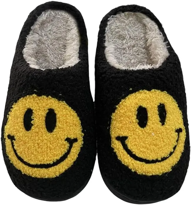 ILANKTOZI Kids Happy Smile Face Soft Plush Slippers