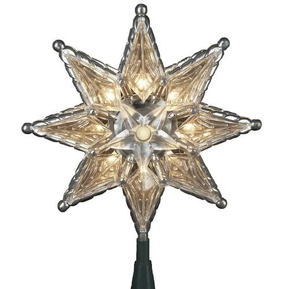 Kurt Adler 10-Light 8" 8-Point Clear Star Tree Topper