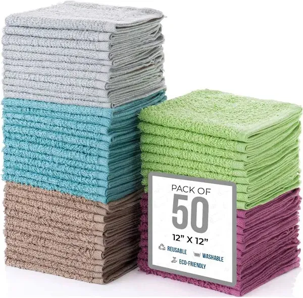 Simpli-Magic Cotton Washcloths 50 Pack