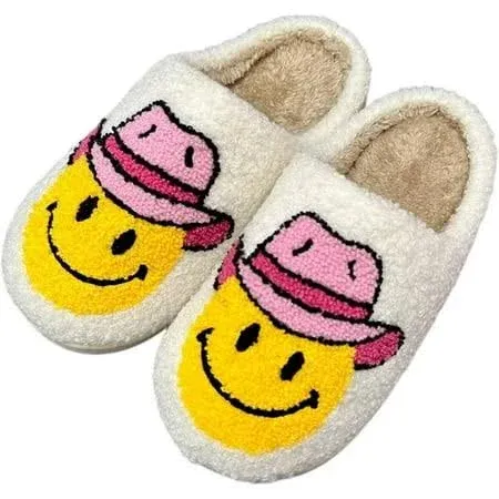 ILANKTOZI Kids Happy Smile Face Soft Plush Slippers