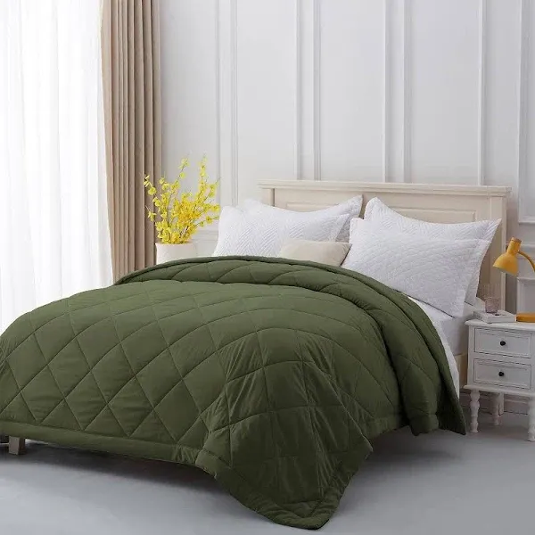 SunStyle Home Quilt Queen Green Lightweight Comforter Reversible Bedspread for A