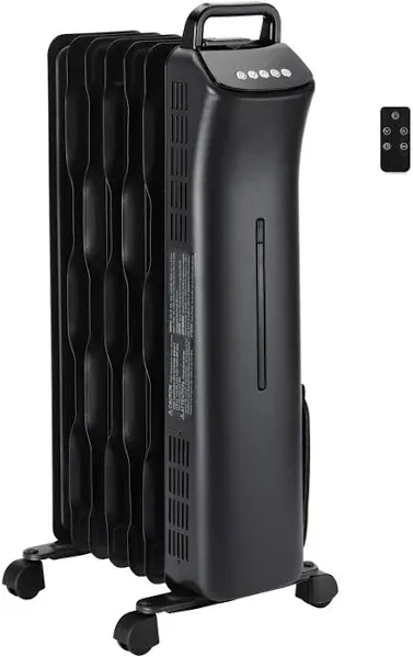 Oil Space Heater, Portable Radiator Heater with 7 Oil-Filled Fins for Indoor Use