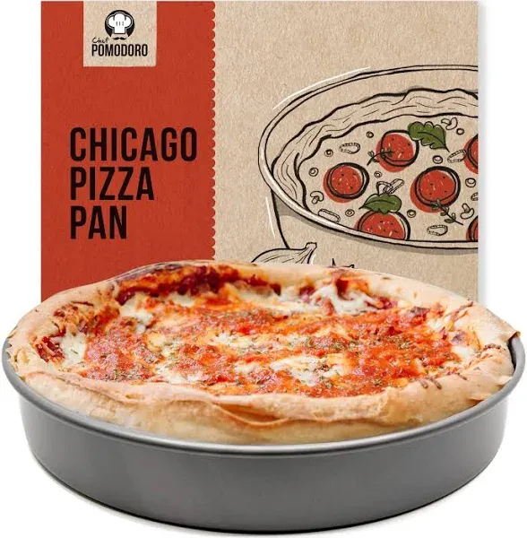 Chef Pomodoro 12-Inch Non-Stick Deep Dish Pizza Pan for Oven