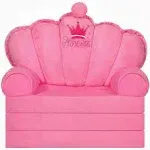 harhoers Pink Kids Sofa Lounger Toddler Couch for Seating | Princess Comfy Foldable Toddler Chair | Soft Kids Couch Fold Out for Toddlers 1-5 | for G