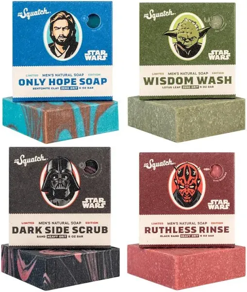 Dr. Squatch The Soap Star Wars Soap Collection - Men’s Natural - 4 Bar Soap Bundle for Men