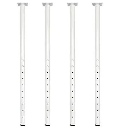  Adjustable Metal Table Leg, 16-2inch0-60cm<wbr/>, Home Office DIY Desk Leg, 4 White