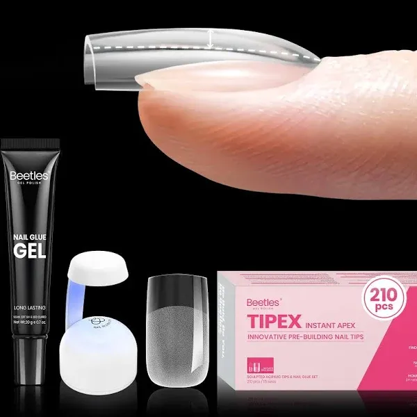 Beetles Gel Polish TipEx Short Square Nail Tips Kit