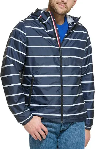 Tommy Hilfiger Men's Stretch Hooded Rain Jacket