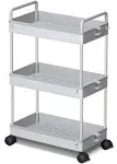 Ronlap 3 Tier Classic Storage Rolling Cart, Slim Storage Cart with Wheels Slide 