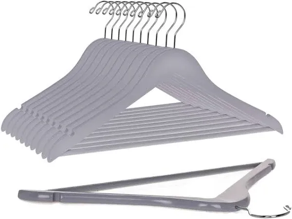 Quality Wooden Hangers - Slightly Curved Hanger 30-Pack Sets - Solid Wood Coa...