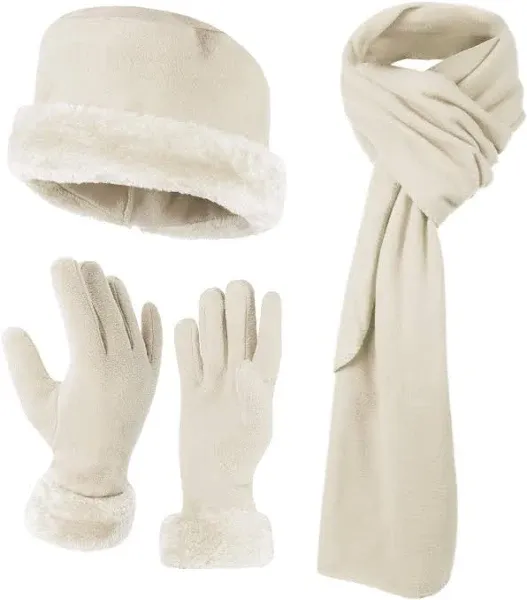 Women's Warm Fleece Hat and Glove Set