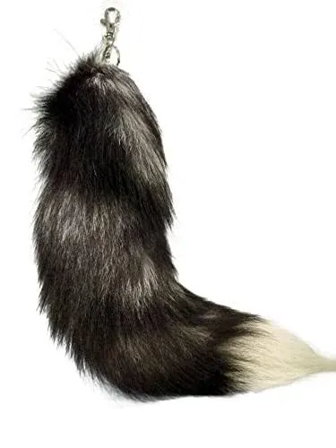 Fluffy Real Fox Fur Tail Keychain Tassel Bag Cosplay Toy Handbag Accessory Hook