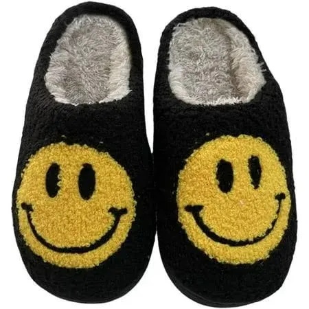 ILANKTOZI Kids Happy Smile Face Soft Plush Slippers