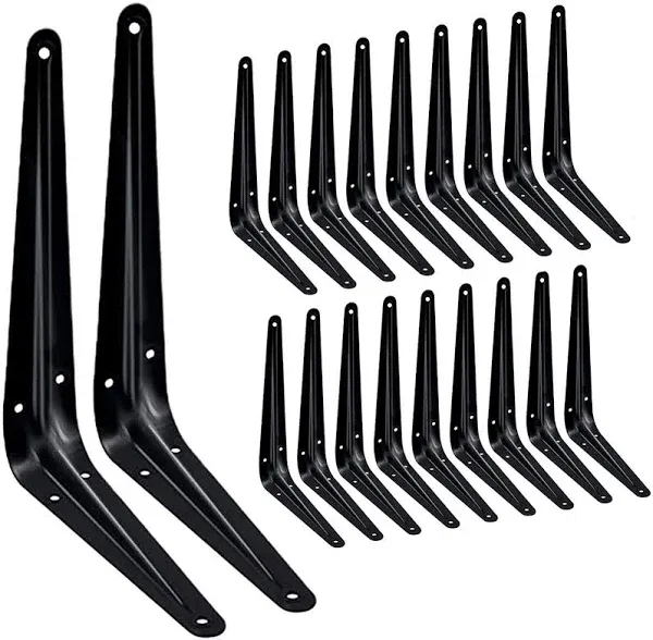 20 Pack Shelf Brackets 8 Inch Heavy Duty Heavy Duty Black Metal Floating Shel...