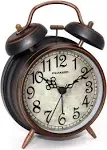 Peakeep Loud Alarm Clock for Heavy Sleepers Adults, Metal 4 Inches Twin Bell Battery Operated Alarm Clocks for Bedrooms