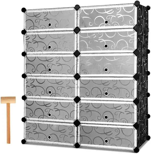 Costway 12 Cubic Portable Shoe Rack Shelf Cabinet Storage Closet Organizer