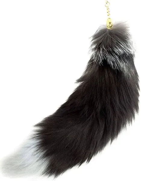 17" Huge Real Fox Tail Fluffy Fur Keychain Cosplay Tails Charm Accessories Handbag Tassel Ring Key Chain